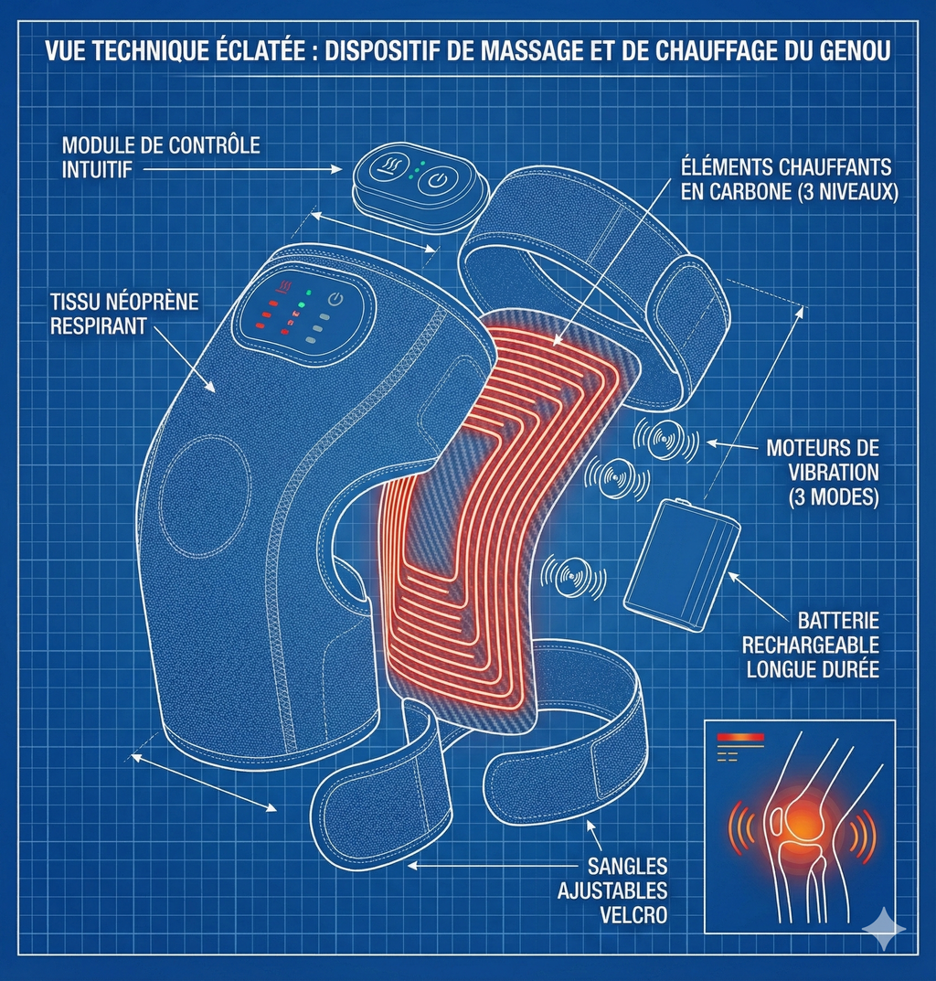 Personne détendue utilisant le masseur Karavio pour le bien-être articulaire"