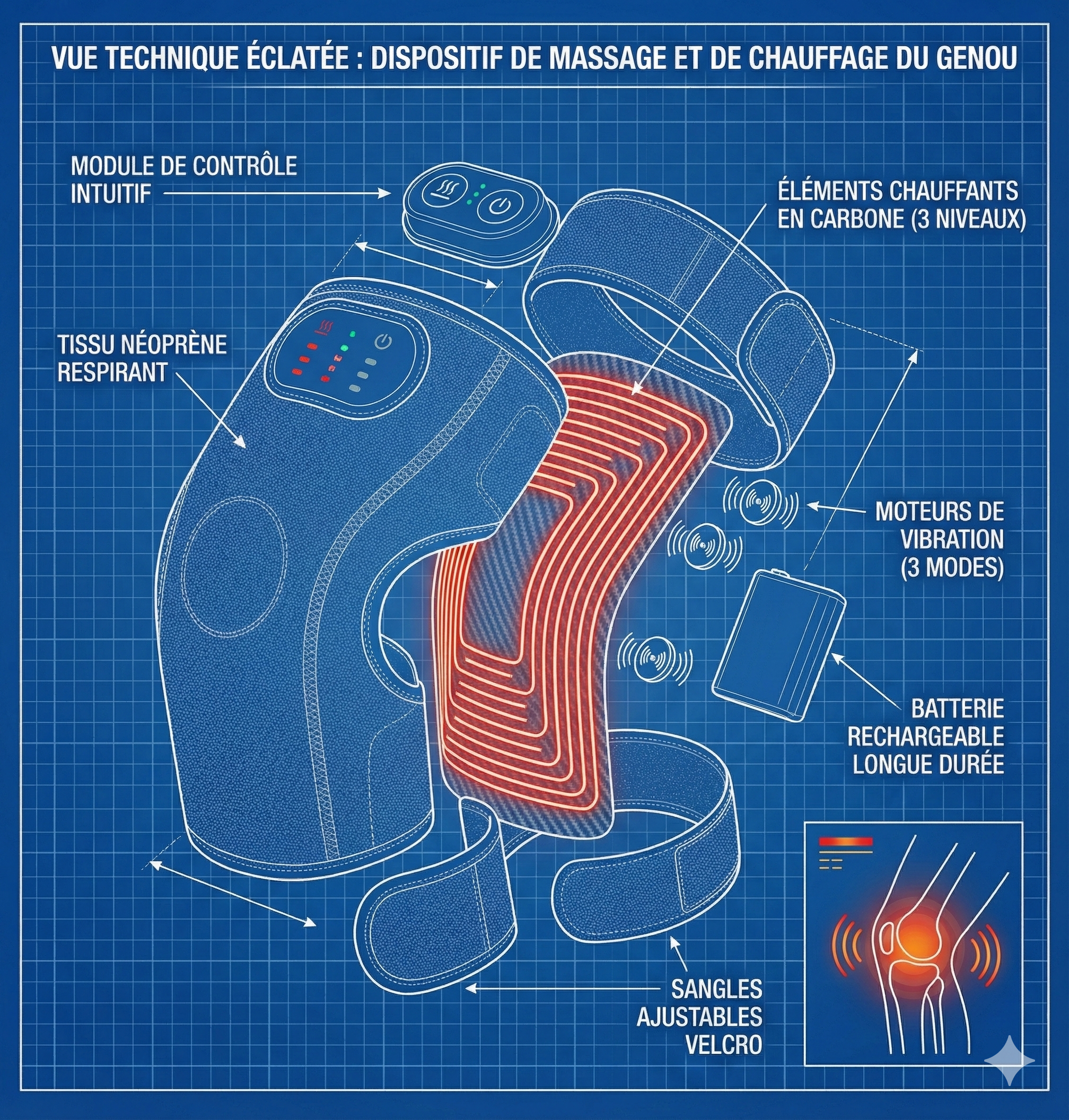 Personne détendue utilisant le masseur Karavio pour le bien-être articulaire"